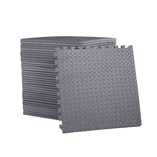 CAP Barbell 3/4in Puzzle Exercise Mat with EVA Foam Interlocking Tiles, 6 Pack, 144 sqft Grey - style: 3/4" Cap Diamond Pattern