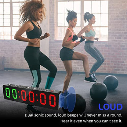 Gym Timer, Portable, Interval Timer with Rechargeable Battery and Built-in Magnet, LED Digital Anti Vertigo Display, Upgraded Workout Clock for Home Gym Garage Fitness - color: 1" Carbon Fiber
