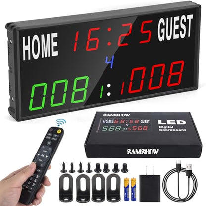 Samshow LED Electronic Scoreboard with Remote, Portable Score Keeper - style: 2025 6 digital led scoreboard-no tripod