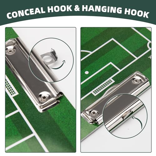 WISYOK Soccer Coaching Clipboard, Dry Erase, Double Sided | Tactical Board, Ideal for Soccer Practice, Game Planning, Strategy, Training Sessions, Coach Gift - style: Soccer
