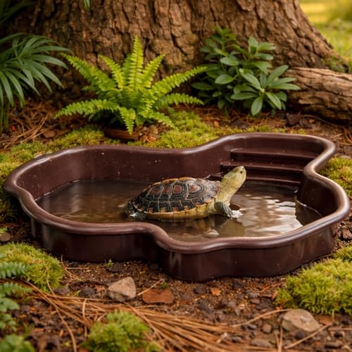 Large Reptile Water Dish with Non-Slip Bottom – Snake Water Bowl,Tortoise Habitat Accessories for Turtle,Gecko,Lizard,Bearded Dragon