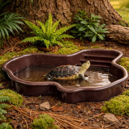 Large Reptile Water Dish with Non-Slip Bottom – Snake Water Bowl,Tortoise Habitat Accessories for Turtle,Gecko,Lizard,Bearded Dragon