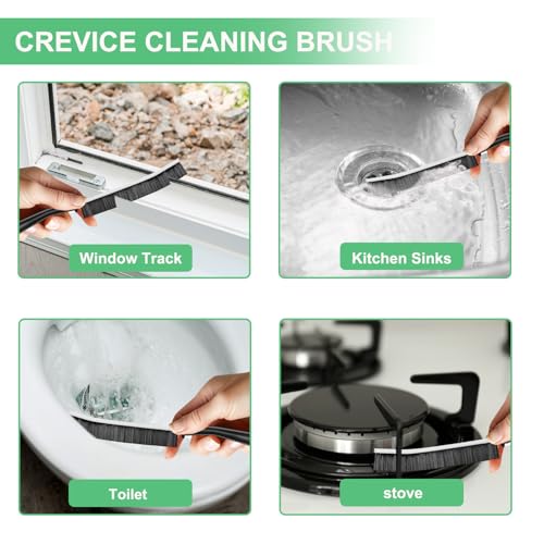 Crevice Cleaning Brush,Hard Bristle Grout Scrub Brushes Tool,Straw Cleaner Brush,Multifunctional Gap Cleaning Supplies Home Essentials for Household Use,Kitchen,Window,Bathroom,Corners(12PCS)