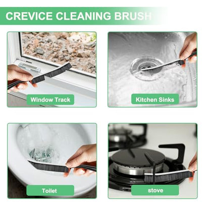 Crevice Cleaning Brush,Hard Bristle Grout Scrub Brushes Tool,Straw Cleaner Brush,Multifunctional Gap Cleaning Supplies Home Essentials for Household Use,Kitchen,Window,Bathroom,Corners(12PCS)