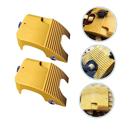 2pcs Turtle Climbing Platform Yellow Wax Basking Stand for Aquatic Turtles Easy to Clean Material for Tanks and Aquariums and Climbing Dock