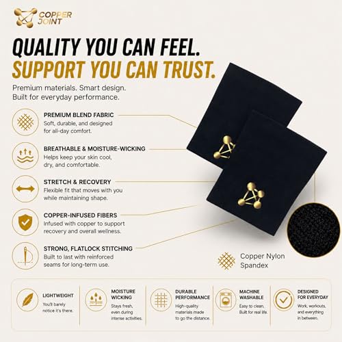 CopperJoint Wrist Compression Sleeve Men & Women, Sports, 20-30 mmHg, Small | Moisture-Wicking Fabric, Breathable Fit, Odor Control, Weight Training, Bowling, Golf, Flexible All-Day Wear - size: Small