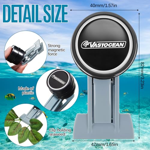 Blulu 4 Pcs Magnetic Seaweed Feeding Clips Saltwater Aquarium Tank Accessories Algae Magnet Seaweed Feeder for Fish and Aquatic Pets, Automatic Fish Feeder