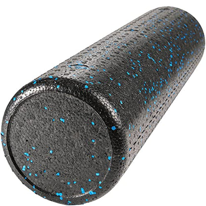 JFIT High Density Foam Roller – EPP Deep Tissue Massage Roller for Muscle Recovery, Myofascial Release & Stretching - color: Speckled Blue, size: 24-Inch