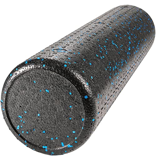 JFIT High Density Foam Roller – EPP Deep Tissue Massage Roller for Muscle Recovery, Myofascial Release & Stretching - color: Speckled Blue, size: 24-Inch