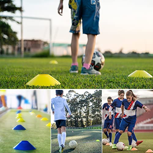 50/100/200pcs Disc Cones, Soccer Cones with Carry Bag and Holder, 5 Colors | for Football, Soccer, Basketball Training Equipment - size: 100pcs