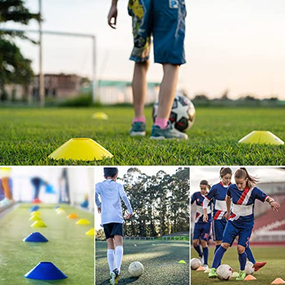50/100/200pcs Disc Cones, Soccer Cones with Carry Bag and Holder, 5 Colors | for Football, Soccer, Basketball Training Equipment - size: 100pcs
