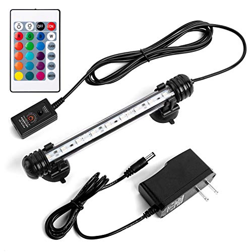 7.5" Color Changing LED Fish Tank Aquarium Submersible Light with Remote/Colored Aquarium LED Tank Lights Fixture for Underwater Decorations, Plant Grow, Saltwater Freshwater Fish, KR5007