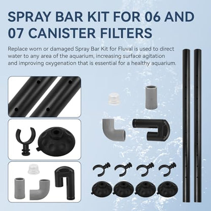 Aquarium Spray Bar Replacement for Fluval Spray Bar kit Compatible with Fluval 06, 07 Canister Filters, Aquarium Filter Water Aeration Accessory (Model: AHGA234)