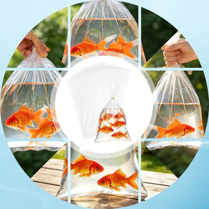 6"x12" 2 Mil Clear Plastic Fish Shipping Bags, 50 Pack, Double Bottom Seal Leak-Proof Heavy Duty Poly Bags for Live Fish Transport, Aquarium, Industrial & Healthcare Use