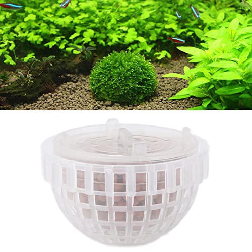 Aquarium Moss Ball Holder, Transparent Plastic Fish Tank Accessory, 5x3.5cm - Mineral Releasing, Easy Installation, Ideal for Shrimp Breeding and Hiding