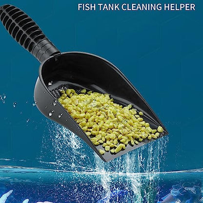 Aquarium Sand Shovel Detachable Multifunctional Gravel Strainer Tool for Fish Tank Cleaning with Extension Pole for Pet Owners