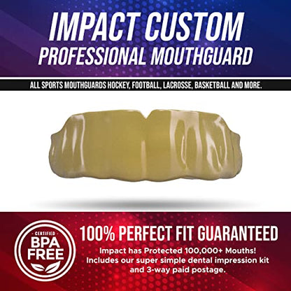 Impact All Sports Mouthguard Lacrosse, Football, Hockey, Basketball, Jiu-Jitsu, and More, Breathable Mouthguard for Youth Adults, Professional Custom-Fit, Gold - color: Gold