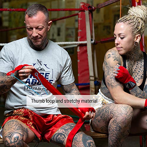 Hayabusa 4.0 Perfect Stretch Boxing Hand Wraps | Boxing Hand Wraps, Boxing Wraps, Muay Thai Hand Wraps, Wrist Wraps Boxing, Hand Wraps for Boxing Gloves, 180 Inch Hand Wraps - color: Red, size: 180"
