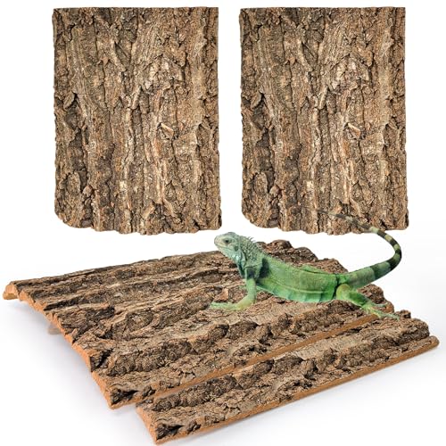 Cork Terrarium Background 11.8x7.9in 4PCS Natural Reptile Cork Bark Flats Terrarium Board Bearded Dragon Climbing Wall Mat Tank Decor for Lizard Chamelon Snake Turtle Spider Crested Gecko - size: 4PCS-11.8x7.9in