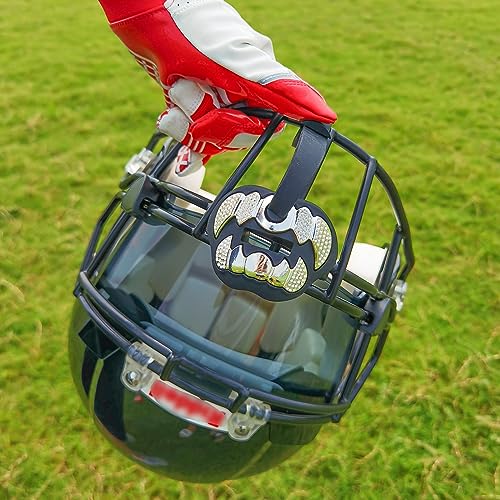 LeCool Football Mouth Guard with Connected Strap- 3D Beast Chrome Adult and Youth Mouth Guard-Mouth Piece for Sports for Maximum Air Flow and Teeth Protection - color: Black-silver