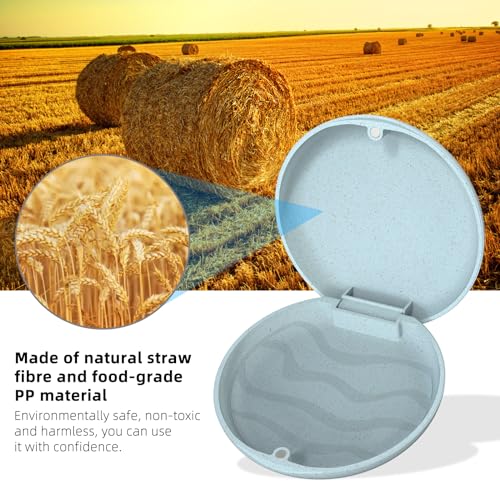 Retainer Case, Retainer Case Slim, Mouthguard Case, Orthodontic Case, Wheat Straw Box, Blue - color: Blue