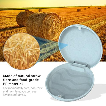 Retainer Case, Retainer Case Slim, Mouthguard Case, Orthodontic Case, Wheat Straw Box, Blue - color: Blue