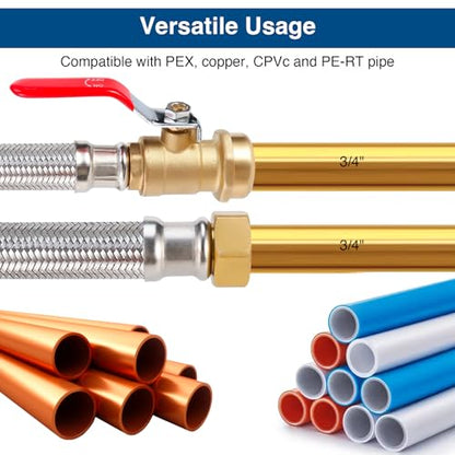 Heavy Duty 24" Braided Stainless Steel Hot Water Heater Hose – 3/4 Inch FIP x 3/4 Inch Ball Valve, Push-to-Connect Brass Fitting - size: 3/4"Ball Valve X 3/4" FIP-1PC