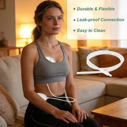 4pcs Replacement Tubing for Elvie Stride Pump, Silicone Breast Pump Tubing with Tube Connectors Replacement Parts for Elvie Stride, BPA-Free & Easy to Clean