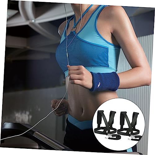2Pcs Running Resistance Training Belt Polyester Sled Harness Black