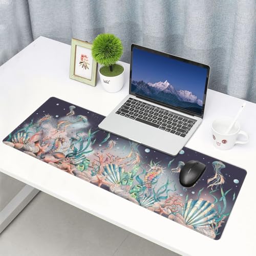 Jellyfish Mouse Pad XL Large Mousepad Non Slip Rubber Base Desk Mat for Laptop Computer Gaming 31.5" X 12" - color: Jellyfish