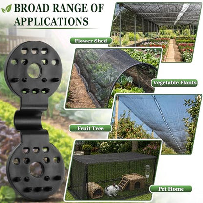 Svepndic 100 PCS Shade Cloth Clips, Plastic Shade Net Clips for Mesh or Thin Shade Fabric, Round Black Clips for Mesh Tarp, Bird Netting, Garden Netting and Sun Shade Cover