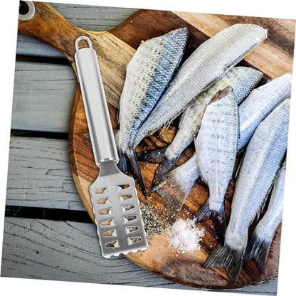 COLLBATH Stainless Steel Fish Scale Shaver with Lid Fast Cleaning Fish Skin Remover Comfortable Grip Effortless Use Seafood Tool for Home Kitchen