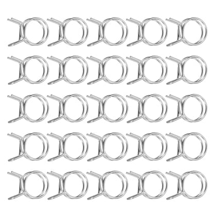 uxcell 25Pcs 19mm/0.75inch Inner Dia Double Wire Spring Hose Clamp, Stainless Steel Adjustable Spring Clips for Hose Fuel Line Silicone Tube Water Pipe Air Pipe