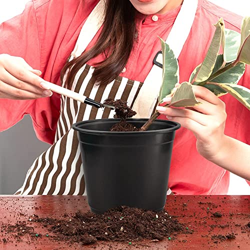 KINGLAKE 100 Pcs 6" Plastic Plants Nursery Pots Seedlings Flower Plant Container Seed Starting Pots Black - color: Black, size: 6 Inch