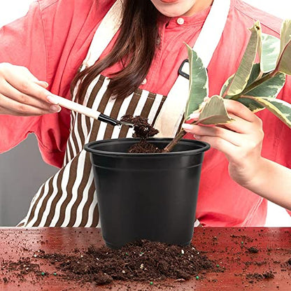 KINGLAKE 100 Pcs 6" Plastic Plants Nursery Pots Seedlings Flower Plant Container Seed Starting Pots Black - color: Black, size: 6 Inch