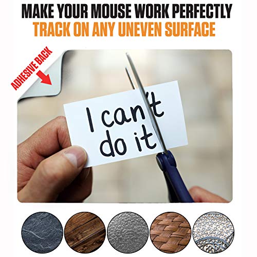 Mouse Pad Adhesive Bottom - Sticks to Any Surface - Portable - Webcam Covers and Screen Cleaner Included (CAN DO IT) - color: CAN DO IT