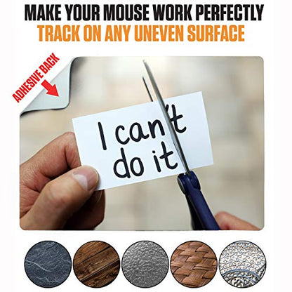 Mouse Pad Adhesive Bottom - Sticks to Any Surface - Portable - Webcam Covers and Screen Cleaner Included (CAN DO IT) - color: CAN DO IT