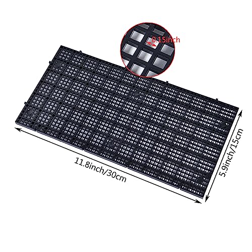 Aquarium Grid Isolate Board Divider Fish Tank Bottom Black Filter Tray Plastic Crate (4pcs Black)