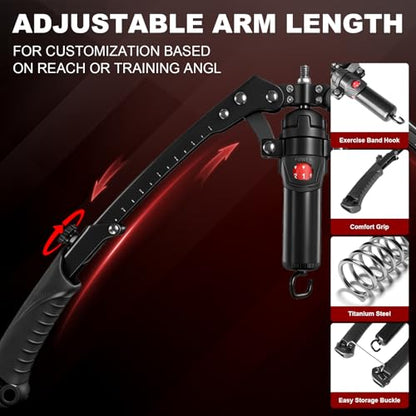 Training Twister Arm Trainer, 3 in 1 Hydraulic Power Chest Workout Equipment with Ab Roller Wheels and Hooks, 22-440lbs for Men Women, Home Gym Equipment for Full Body Strength Training
