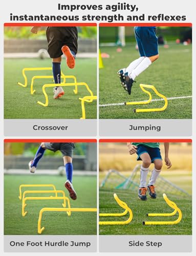GHB Agility Hurdles 8" Speed Agility Training Hurdles - size: 10 Pack-Yellow
