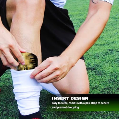 Mini Shin Guards Soccer Kids,Small Protective Gear with Fixed Straps - color: Golden Stars, size: M(H: 4.5 in,W: 2.9 in)