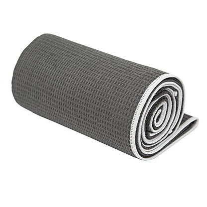 Hot Yoga Towel - Mat-Sized, Microfiber, Super Absorbent, Anti-Slip, Injury Free, 24" x 72" - Best Bikram Yoga Towel - Exercise, Fitness, Pilates Gear - color: Gray