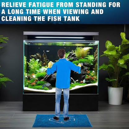 Aquarium Mat, 20x36 Inch Large Fish Tank Cleaning Pad, Super Absorbent Chenille Sponge Pad, Protects Furniture from Water & Scratches, Decorative Floor Mat for Fish Hobbyists
