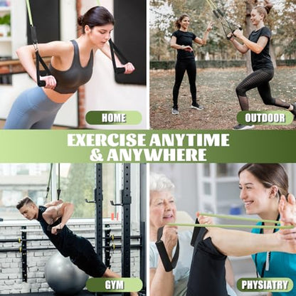 WIKDAY Resistance Bands with Handles for Exercise,beginners - color: 150LBS GREEN
