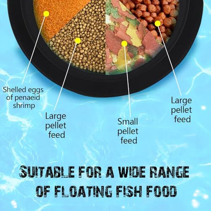Fish Feeding Ring, Fish Safe Floating Food Feeder Circle Blue, with Suction Cup Aquarium, Square and Round Shape Fish Tank Towels - for Guppy, Betta, Goldfish, Etc (1 Circle)