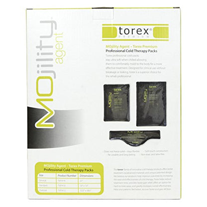 Torex Cold Pack Black Oversize 12.5 x 18.5 inches, Durable and Reusable | Flexible Gel Filling | Freezer Ready | Long-Lasting Temperature Retention | Portable Relief Solution