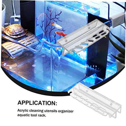 SUPVOX Aquarium Tank Cleaning Tool Holder Stand Fish Tank Tool Rack Multiple for Scissors Tweezers Tongs Scraper Brush Aquarium Supplies