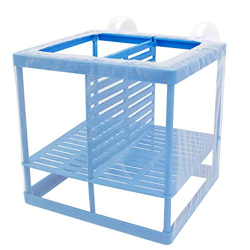 XMHF Fish Tank Aquarium Net Breeder, White Blue