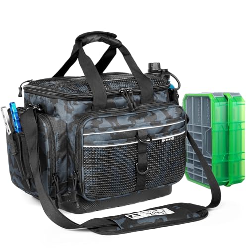 Ghosthorn Fishing Tackle Bag 3600 and 3700 Tackle Trays Lure Box Waterproof Tackle Box Organizer Removable Dividers for Lures Storage - style: Tackle Bag &3600 (2 Packs)