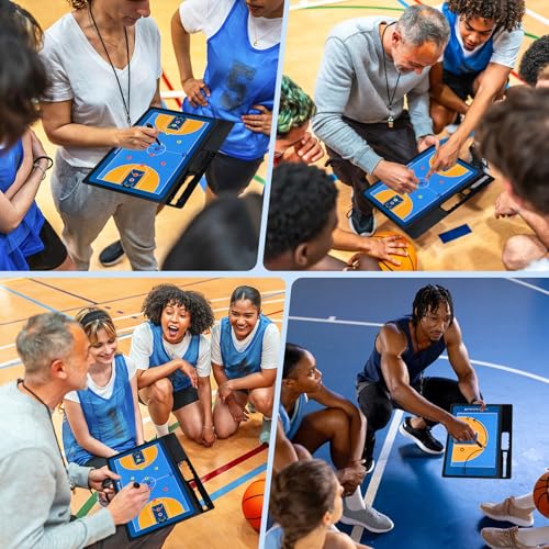 Basketball Coaching Board, Double-Sided Magnetic Tactics Clipboard